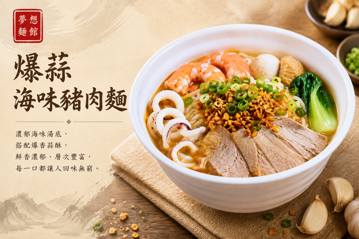 爆蒜海味豬肉麵